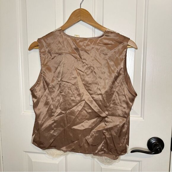 VTG Victoria’s Secret Gold Label Tan Creme Lace Corset Top Sz L Equestrian Retro - Picture 3 of 7